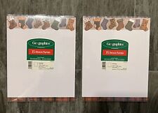 Vintage GEOGRAPHICS Paper STOCKINGS 70 Sheets Sealed (2 Pkgs x 35) Christmas picture