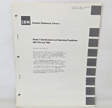 VTG IBM System Reference Library 1401 1460 Merge 7 Specifications Procedure OA22 picture