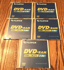 Lot of 5 Fujifilm DVD-RAM 120 Min 4.7 GB Rewriteable Discs for Data and Video picture