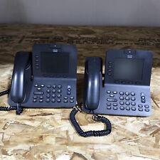 Lot of 2 Cisco CP-8945-K9 IP VOIP Video Conference Phone w/ Stand Handset Cable picture