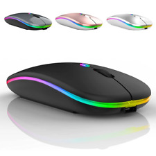 Bluetooth Wireless 2.4GHz Optical Mouse USB Rechargeable Led RGB Mice for Pc Mac picture
