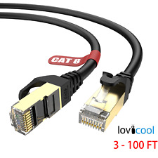Cat 8 RJ45 Ethernet Cable Super Speed 40Gbps Patch LAN Network Gold Plated picture
