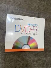 NEW Memorex DVD-R 10 Pack ~ Blank Media in Jewel Cases 16x /4.7GB /120Min Sealed picture