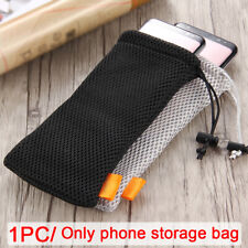 Phones Storage Nylon Mesh Drawstring Pouch Bags Durable Mobile Cell Phone Case A picture