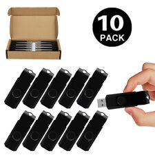 10 Pack Bulk Flash Drives USB 2.0 Metal Flash Memory Sticks Swivel Thumb Drive picture