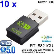Lot 10 x 2in1 AC600 Mini USB WiFi + Bluetooth 5.0 Adapter Dual Band 2.4G & 5.8G picture