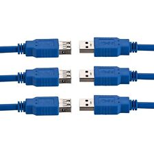 3x 3ft USB 3.0 Extension Cable Type A Male to A Female Extender HIGH SPEED Blue picture
