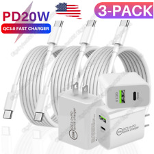 Lot 3X 20W PD QC 3.0 Fast Charger USB Type C Power Adapter For iPhone 15 Samsung picture