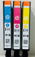 New Genuine HP 910 Cyan Magenta Yellow Ink Cartridges Exp. 2023 2024 picture
