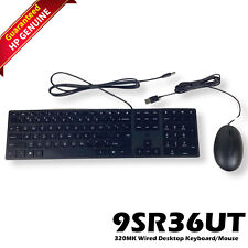 Genuine HP 320MK Wired USB Optical Mouse and Keyboard Combo 9SR36UT#ABA+AA 9SR36 picture