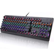 Retro Mechanical Gaming Keyboard Typewriter LED Backlit Keyboard with 104 Rou... picture