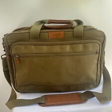 Hartmann Briefcase Expandable Nylon Tan Brown Leather Trim Shoulder Strap picture