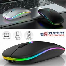 Slim Wireless Bluetooth 5.1 Mouse Dual Mode LED Rechargeable Mice iPad Laptop PC picture