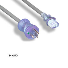 Kentek 3 FT 14 AWG Hospital Grade Power Cord NEMA 5-15P to C13 15A/125V Clr picture