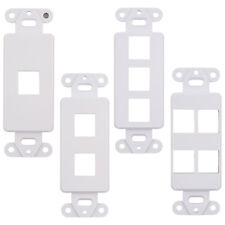 Decora Wall Plate Keystone Jack Insert Snap In Blank 1/2/3/4 Port White Pack Lot picture