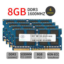 Nanya 32GB kit 4x 8GB PC3-12800S DDR3 1600MHz sodimm 204Pin Laptop Memory SDRAM picture
