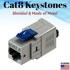 Keystone Metal Jack for Cat8 RJ45 Shielded Tool Free 22-24 AWG S/FTP 2000Mhz Lot picture