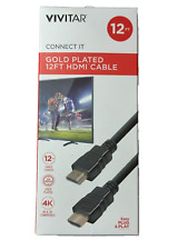 🎵 Vivitar 12' Gold Plated HDMI 4K Hi-Def Premium Cable LOW PRICE picture