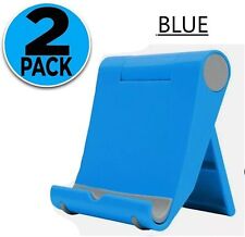 BLUE 2 Pack Cell Phone Tablet Holder Stand Dock Cradle Adjustable Plastic picture