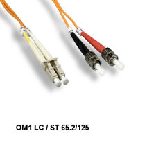 Kentek 2 Meter OM1 62.5/125 Fiber Optic Cable LC/ST Multi-Mode Duplex UPC/UPC picture
