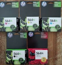 Set of 5 GENUINE SEALED HP 564XL K & PK CMY INKJET CARTRIDGES 2021-2024 picture