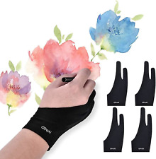 4 Pack Artist Gloves for Drawing Tablet iPad Good for Right Left Hand Two-Finger picture