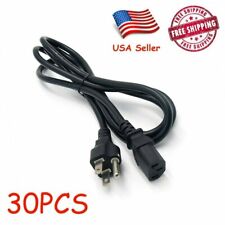 Mixed Lot of 30x USED AC Power Cord Cable Desktop Monitor Computer PC 6ft IEC320 picture