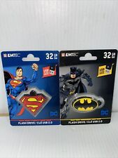 DC Comics Batman and Superman 32GB Flash Drives Lot of 2 NEW  picture