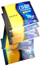 Sony CD-RW ReWritable 650MB (5) 4x 10x CD-RW 650HS Disc High Speed picture