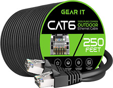 Gearit Cat6 Outdoor Ethernet Cable (250Ft) 23AWG Pure Copper, FTP, LLDPE, Waterp picture