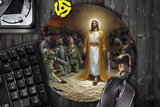 Christ Jesus Helping Hands #2 Christian Cross Round Mouse Pad Mousepad picture