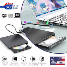 Slim External CD/DVD Drive USB 3.0 Player Burner Reader for Laptop PC Mac HP US picture