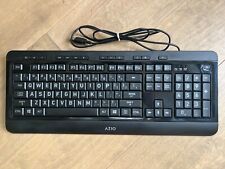 AZIO KB505U Large Print Tri-Colors Backlit LED Wired USB Keyboard - TESTED WORKS picture