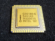 Vintage INTEL C80186 Purple Ceramic, Gold leads, CPU LCC68 IC picture