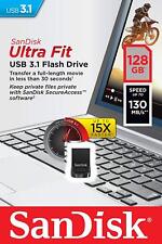 SanDisk 128GB SDCZ430-128G Ultra Fit USB 3.0 Nano Flash Pen Drive 130MB/s picture