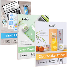 Lot Koala Clear Sticker Paper for Inkjet + Laser - Printable Vinyl Sticker Paper picture