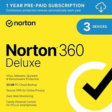 Norton 360 Deluxe, 2024 Ready, Antivirus software for 3 Devices with Auto Ren... picture