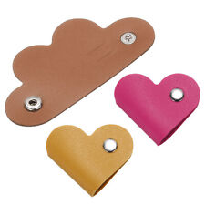 3Pcs Leather Cable Straps Brown/Rose/Yellow Portable Cord Organizer for Earphone picture