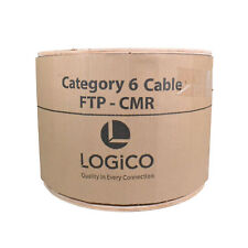 Cat6 FTP Shielded Riser CMR Bulk Ethernet Cable 550Mhz Pure Copper White 1000ft picture