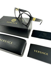 Versace NEW Black $409 Frames Square Womens Jeweled 54-17-145 Eyeglasses VE3329B picture