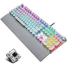 Retro Steampunk Mechanical Gaming Keyboard Metal Panel Black Switches LED Bac... picture