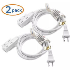  2-Pack 16 Awg 2 Prong Extension Cord (3 Outlet Cord) Wit picture