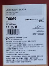 04-2024 GENUINE EPSON T6069 LIGHT LIGHT BLACK 220ml K3 INK STYLUS PRO 4800 4880 picture
