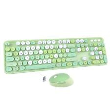 UBOTIE Colorful Computer Wireless Keyboards Mouse Combos, Typewriter Flexible Ke picture