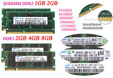 Lot Samsung 1G 2G 4G 8G DDR2 DDR3 5300 6400 10600 12800 SODIMM Laptop Memory RAM picture