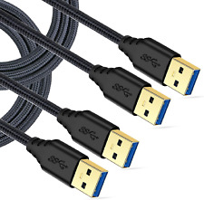  USB 3.0 Cable Male to Male, 2-Pack Braided 6ft USB to USB Cable Type A Male  picture
