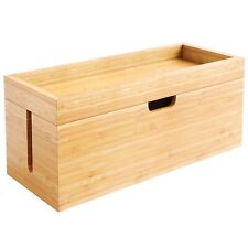 – Bamboo Cable & Storage Box, Cable Management Organizer Box for Cables/Power... picture