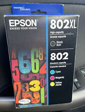 Epson T802XL-BCS DURABrite Ultra Black High Capacity Color Combo Expires 06/2026 picture