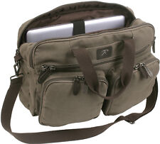 Canvas Briefcase Backpack Convertible Laptop Knapsack Messenger Shoulder Bag picture