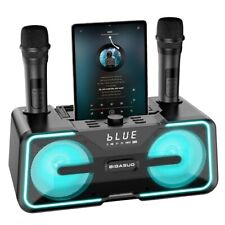 BIGASUO Karaoke Machine for Adults Kids with 2 UHF Wireless Microphones, Port... picture